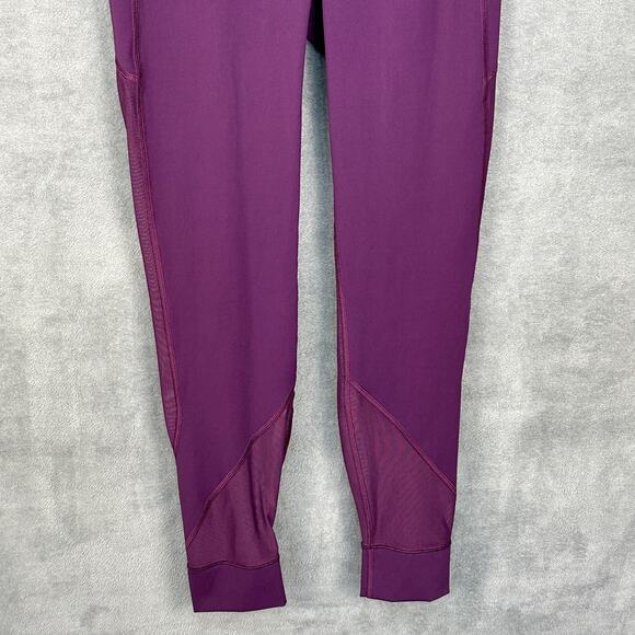 Lululemon Pants Womens 8 Purple Leggings High Rise Sheer Mesh Panels Gym Joggers - Picture 3 of 13